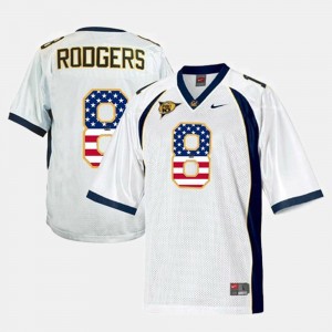 For Men White US Flag Fashion #8 Aaron Rodgers Cal Bears Jersey 566358-480
