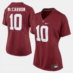 College Football #10 A.J. McCarron Alabama Jersey Ladies Red 277489-204