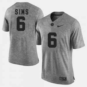 Blake Sims Alabama Jersey For Men Gridiron Limited Gray #6 Gridiron Gray Limited 597927-229
