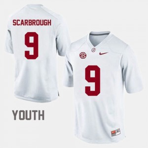 Youth(Kids) College Football Bo Scarbrough Alabama Jersey #9 White 757003-634