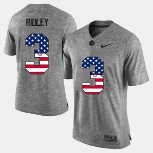 For Men Calvin Ridley Alabama Jersey Gray #3 US Flag Fashion 487363-996