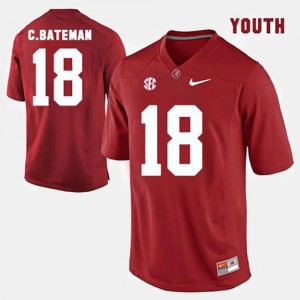 Youth #18 Red Cooper Bateman Alabama Jersey College Football 515898-572