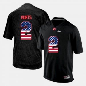 Jalen Hurts Alabama Jersey US Flag Fashion Men #2 Black 874212-655