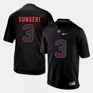 Silhouette College Black Vinnie Sunseri Alabama Jersey #3 For Men's 820031-615