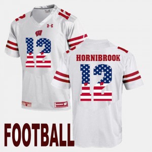 Men White Alex Hornibrook Wisconsin Jersey US Flag Fashion #12 586577-603