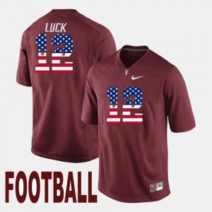 #12 Cardinal For Men US Flag Fashion Andrew Luck Stanford Jersey 761258-237