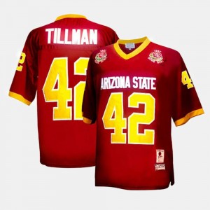 For Men's Pat Tillman ASU Jersey Red #42 College Football 207479-395
