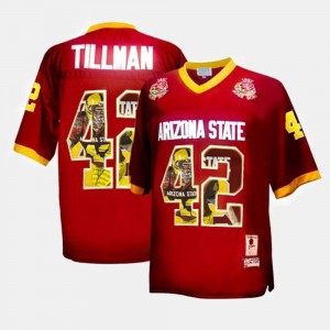 Throwback #42 Pat Tillman ASU Jersey For Men Maroon 589402-587