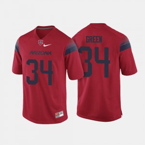 Zach Green Arizona Jersey For Men's #34 College Football Red 175832-251