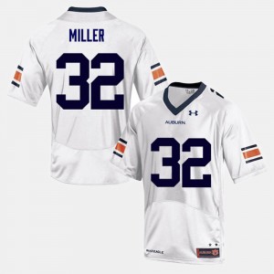 College Football #32 White For Men's Malik Miller Auburn Jersey 118548-692