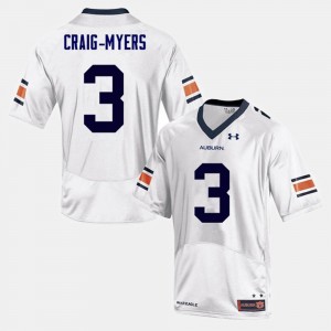#3 For Men Nate Craig-Myers Auburn Jersey College Football White 170264-156