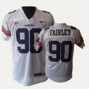 White Mens Nick Fairley Auburn Jersey #90 College Football 534091-828