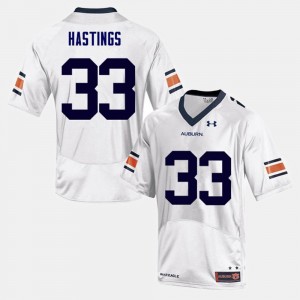 For Men's White Will Hastings Auburn Jersey #33 College Football 845104-751
