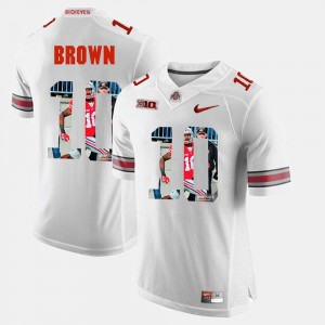 #10 For Men's Pictorial Fashion White CaCorey Brown OSU Jersey 286029-644