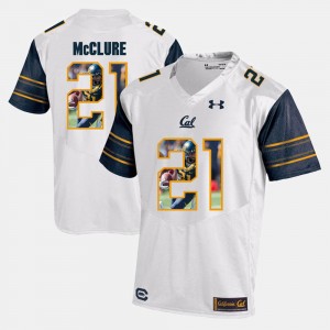 #21 Player Pictorial Mens White Stefan McClure Cal Bears Jersey 663449-386