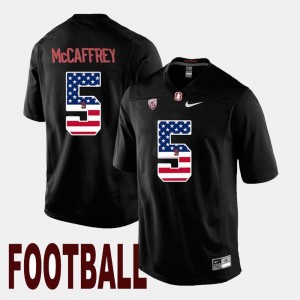 #5 For Men's US Flag Fashion Black Christian McCaffrey Stanford Jersey 766493-287