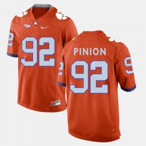 Men #92 Bradley Pinion Clemson Jersey Orange College Football 266246-170