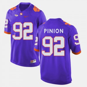 #92 For Men's Bradley Pinion Clemson Jersey College Football Purple 394105-587
