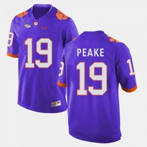 College Football #19 Purple Charone Peake Clemson Jersey Men's 703220-805