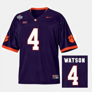 Purple #4 For Men's College Football Deshaun Watson Clemson Jersey 214299-391
