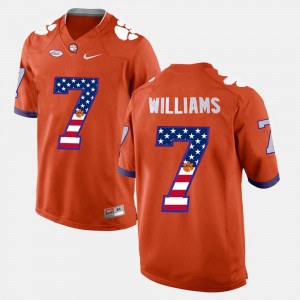 Orange Mike Williams Clemson Jersey Men US Flag Fashion #7 137842-957