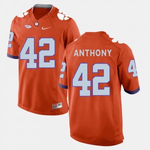 Orange College Football #42 Stephone Anthony Clemson Jersey For Men 609724-465