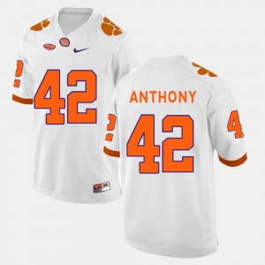 #42 Stephone Anthony Clemson Jersey White College Football For Men's 581432-542