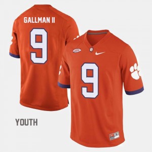 College Football Youth(Kids) #9 Orange Wayne Gallman II Clemson Jersey 174806-668