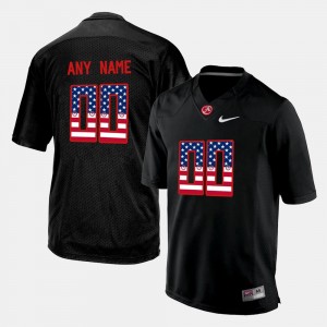 Men's US Flag Fashion Black Alabama Customized Jersey #00 239615-568