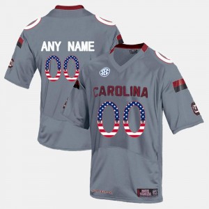 #00 Men US Flag Fashion South Carolina Customized Jersey Grey 223629-559
