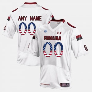 White South Carolina Customized Jerseys For Men #00 US Flag Fashion 259311-237