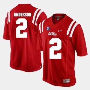 #2 Red Men's Alumni Football Game Deontay Anderson Ole Miss Jersey 164781-134
