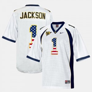 US Flag Fashion #1 White Mens DeSean Jackson Cal Bears Jersey 541016-543