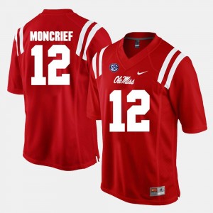 Men #12 Donte Moncrief Ole Miss Jersey Red Alumni Football Game 774922-343