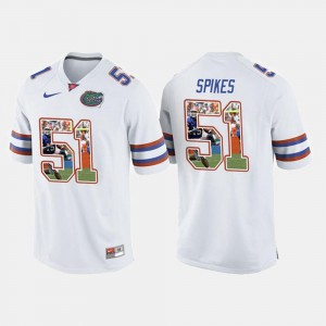 White #51 For Men's College Football Brandon Spikes Gators Jersey 552227-949