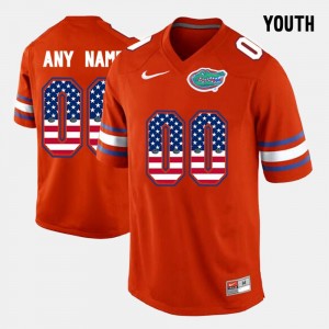 For Kids Gators Customized Jerseys US Flag Fashion #00 Orange 388216-277