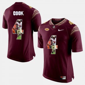 For Men Red #4 Player Pictorial Dalvin Cook FSU Jersey 754407-154