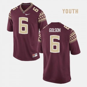 Everett Golson FSU Jersey Red #6 Youth(Kids) College Football 124620-170