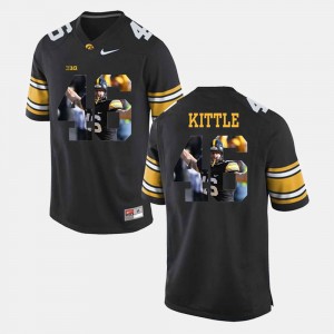 #46 Pictorial Fashion Black George Kittle Iowa Jersey For Men's 789403-183