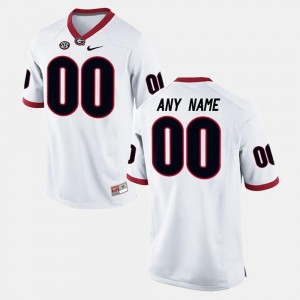 Mens UGA Customized Jerseys White #00 College Limited Football 611073-551