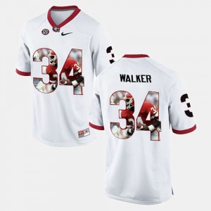 White #34 Mens Player Pictorial Herschel Walker UGA Jersey 639524-201