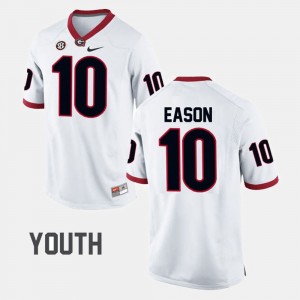 College Football #10 For Kids Jacob Eason UGA Jersey White 629578-370