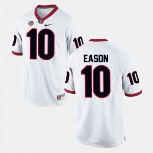 For Men White #10 Jacob Eason UGA Jersey College Football 931330-530