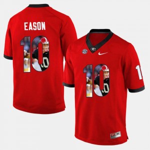 Player Pictorial #10 Jacob Eason UGA Jersey Red For Men's 746929-818