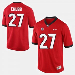 For Men #27 Red College Football Nick Chubb UGA Jersey 561603-908