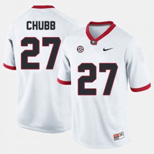 White For Men #27 College Football Nick Chubb UGA Jersey 672307-669