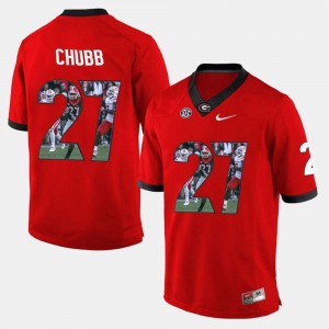 Nick Chubb UGA Jersey Player Pictorial Red Mens #27 674875-680