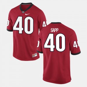 Alumni Football Game Theron Sapp UGA Jersey Red Men's #40 225271-342