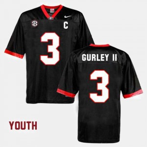 Youth College Football Black #3 Todd Gurley II UGA Jersey 171064-829