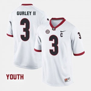 White Todd Gurley II UGA Jersey For Kids #3 College Football 953379-285